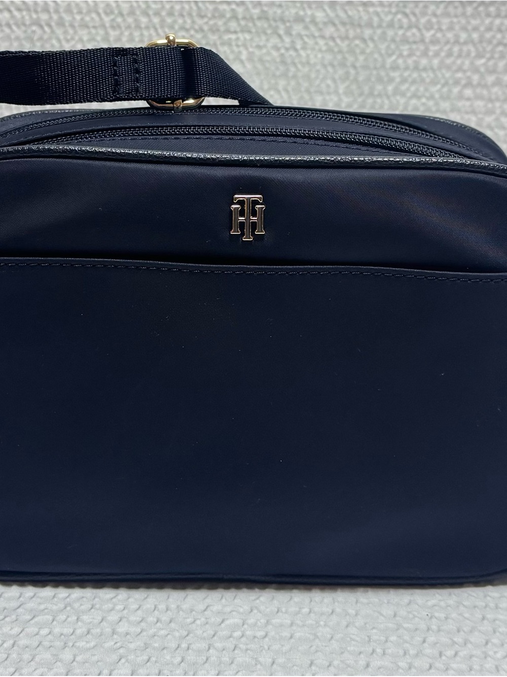 Tommy Hilfiger Navy Crossbody Messenger with Gold Logo